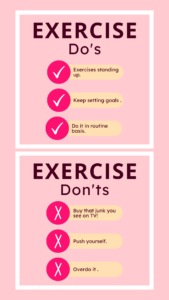 Pink Exercise Do's and Don'ts Instagram Story